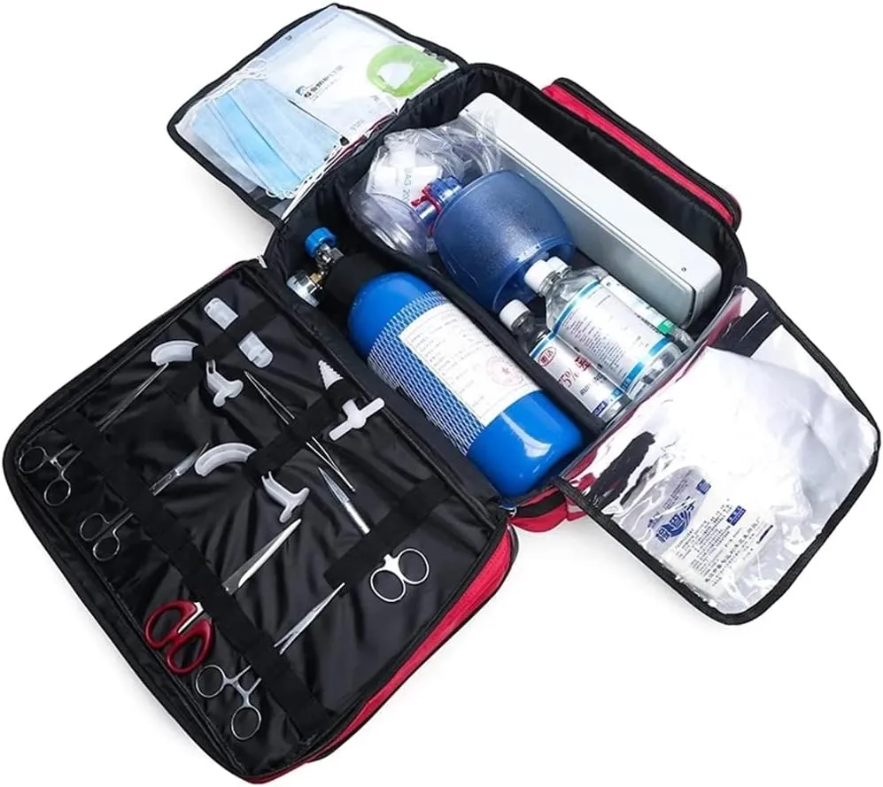 Survival Kit First Aid Kit Empty Tactical Trauma Bag Emergency Kit, First Aid Medical 1st Aid Backpacks Back Pack for First Aid for Camping Hiking Trekking(Red)