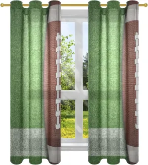 susiyo Football Grassland Curtains Grommet Top Window Curtain, Modern Blackout Curtains Semi Sheer Not See Through Window Curtains Noise Reducing for Bedroom Living Room,2 Panels,52 x 63 Inch