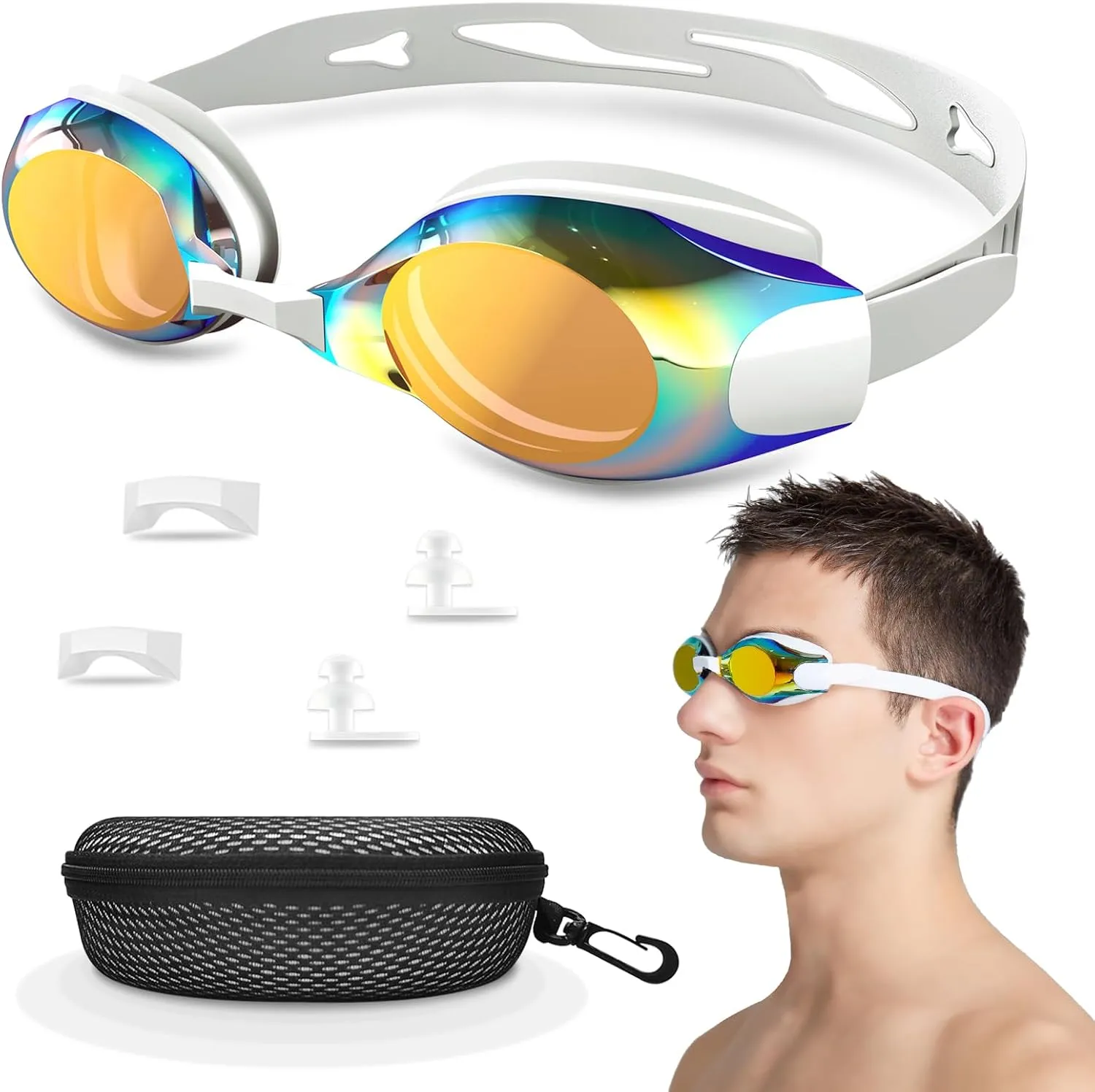 Swim Goggles Nearsighted,Swimming Goggles Shortsighted UV Protection for Women Men Adult Youth Leakproof