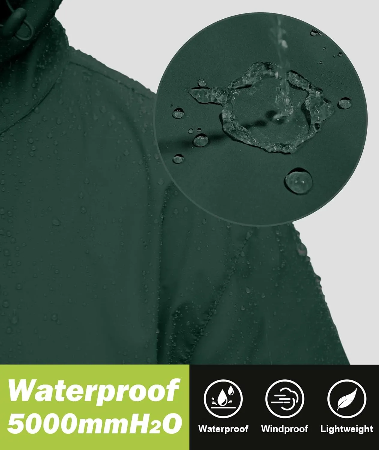SWISSWELL Men's Rain Jacket Windbreaker Packable,Lightweight Golf Rain Coat Inner Pocket for Camping Hiking Cycling