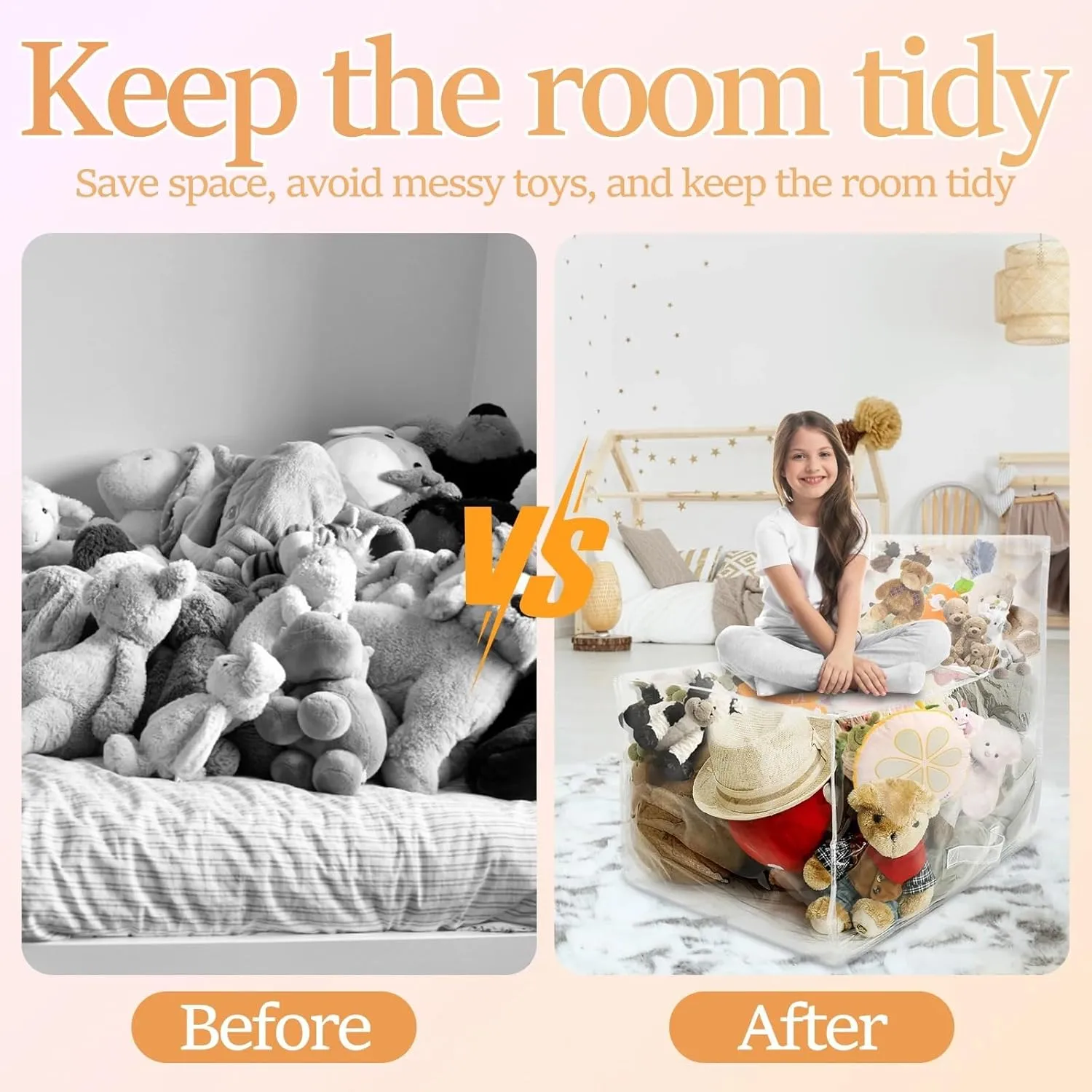 SXBCyan Bean Bag Chair Cover Clear PVC Bean Bag Cover Waterproof Toddler Bean Bag Chair Cover Large Capacity Stuffed Animal Bean Bag