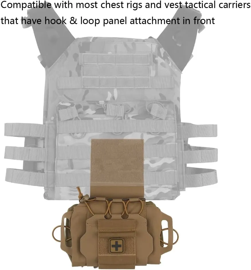 Tactical IFAK Pouch,Rapid Tear-Away Two-Piece System First Aid Kit Medical Pouches Emergency Survival Bag
