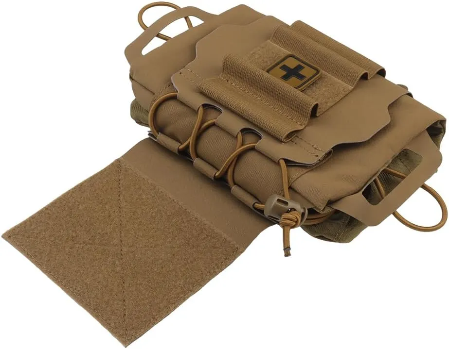 Tactical IFAK Pouch,Rapid Tear-Away Two-Piece System First Aid Kit Medical Pouches Emergency Survival Bag