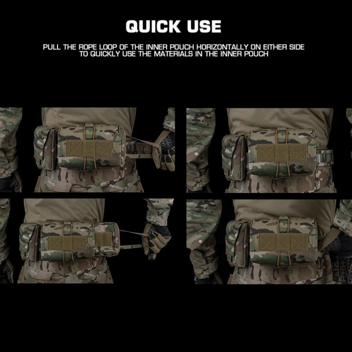 Tactical Level Pull First Aid Bag Quick Detach Molle Medical Bag with Bag Detach Designed for Hunting Camping (CP)