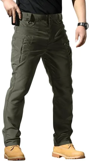 Tactical Pants for Men Waterproof Construction Cargo Pants with Pockets Ripstop Hiking Big and Tall Work Pants