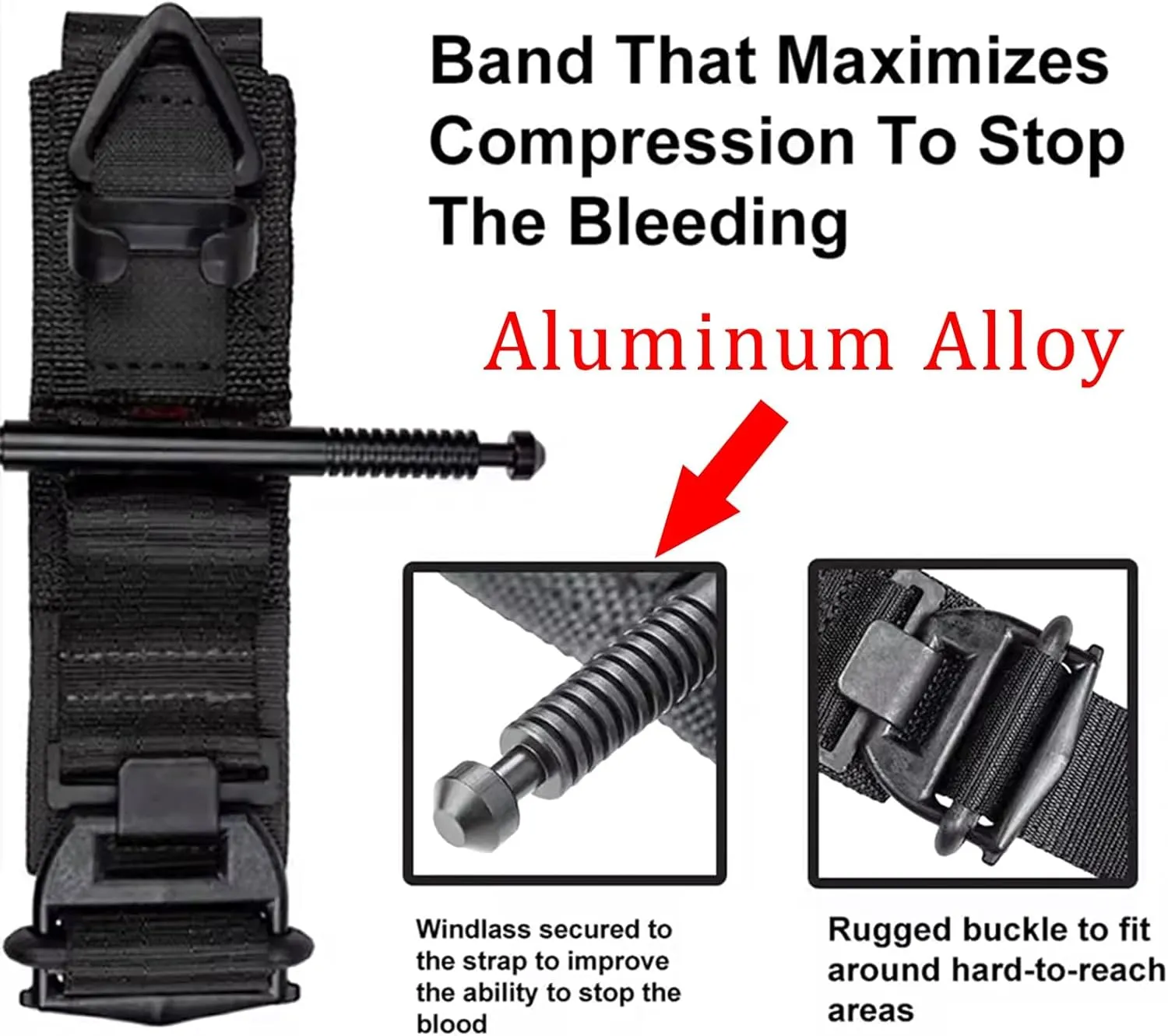 Tactical Tourniquet Gen 4 with MOLLE Tourniquet Holder Box Metal Lock Compression Band for Bleeding Control Essential First Aid for Emergency Use(Brown Orange)