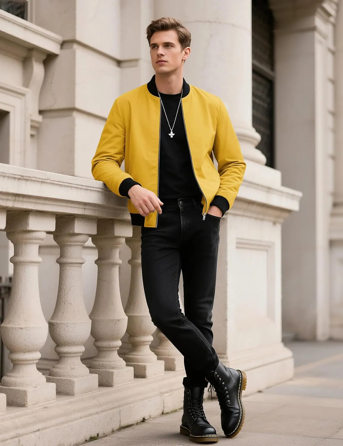 TACVASEN Men's Lightweight Jacket Spring Bomber Fall Windbreaker Casual Stylish Coats with Pockets