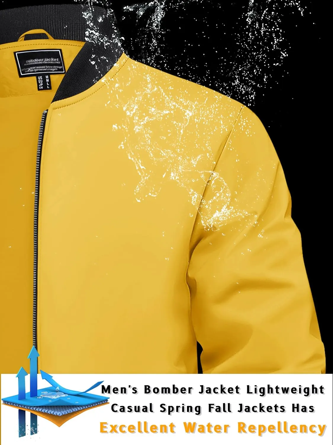 TACVASEN Men's Lightweight Jacket Spring Bomber Fall Windbreaker Casual Stylish Coats with Pockets