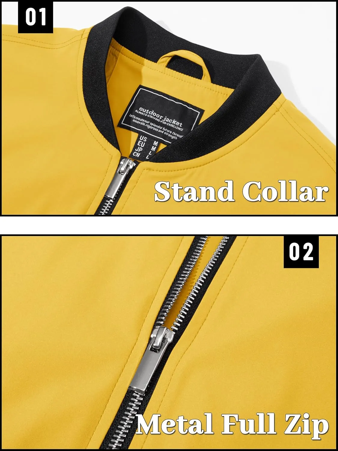TACVASEN Men's Lightweight Jacket Spring Bomber Fall Windbreaker Casual Stylish Coats with Pockets