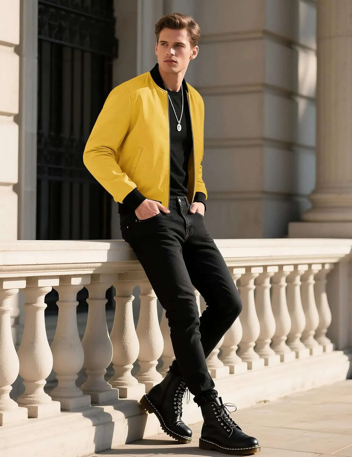 TACVASEN Men's Lightweight Jacket Spring Bomber Fall Windbreaker Casual Stylish Coats with Pockets