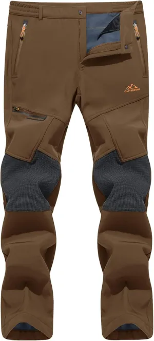 TACVASEN Men's Snow Ski Pants Windproof Snowboard Pants for Men Water Resistant Hiking Pants Fleece Lined Winter Working