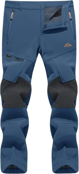 TACVASEN Men's Snow Ski Pants Windproof Snowboard Pants for Men Water Resistant Hiking Pants Fleece Lined Winter Working