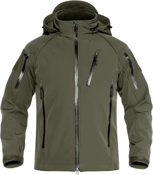 TACVASEN Men's Special Ops Military Jacket Water Resistant Windproof Tactical Winter Zip Up Rain Coat Hunting Outdoors