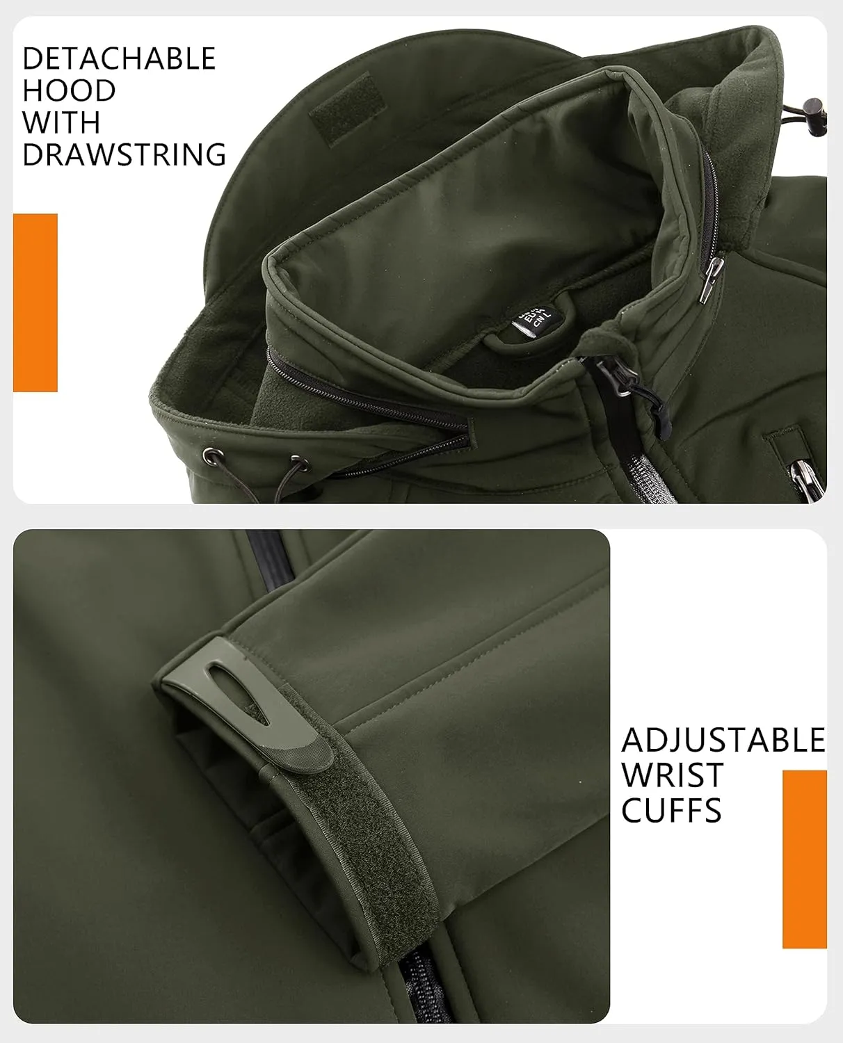 TACVASEN Men's Special Ops Military Jacket Water Resistant Windproof Tactical Winter Zip Up Rain Coat Hunting Outdoors