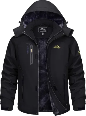 TACVASEN Winter Jacket Men's Water-Resistant Fleece Jacket Snow Ski Jacket Military Tactical Jacket Coat Parka Hood Raincoat