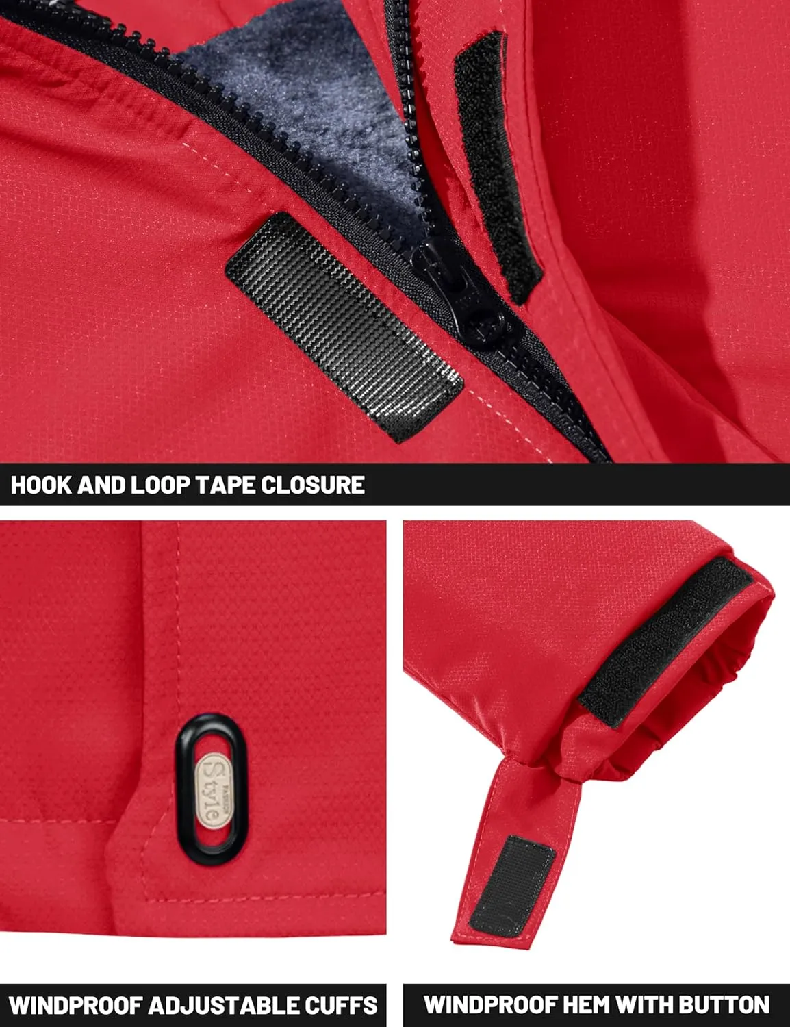TACVASEN Winter Jacket Men's Water-Resistant Fleece Jacket Snow Ski Jacket Military Tactical Jacket Coat Parka Hood Raincoat