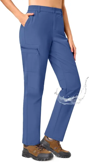 TACVASEN Women's Hiking Cargo Pants Lightweight Water Resistant Quick Dry Outdoor Work Mountain Trouser Zipper Pockets