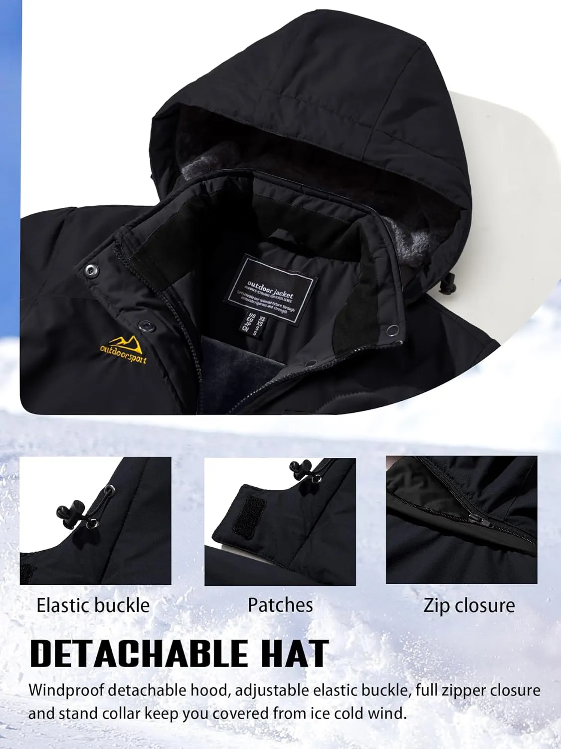 TACVASEN Women's Winter Jacket Waterproof Ski Jacket Hooded Fleece Lined Warm Snow Coat Mountain Windproof Rain Windbreaker