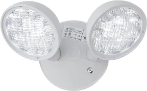 TANLUX Emergency Remote Head Lighting, 1 Pack Double Head Emergency Light, UL Listed, Multi Voltage 6V to 24 Volt Input, 2 by 3 Watts, 2 by 180 Lumen, White