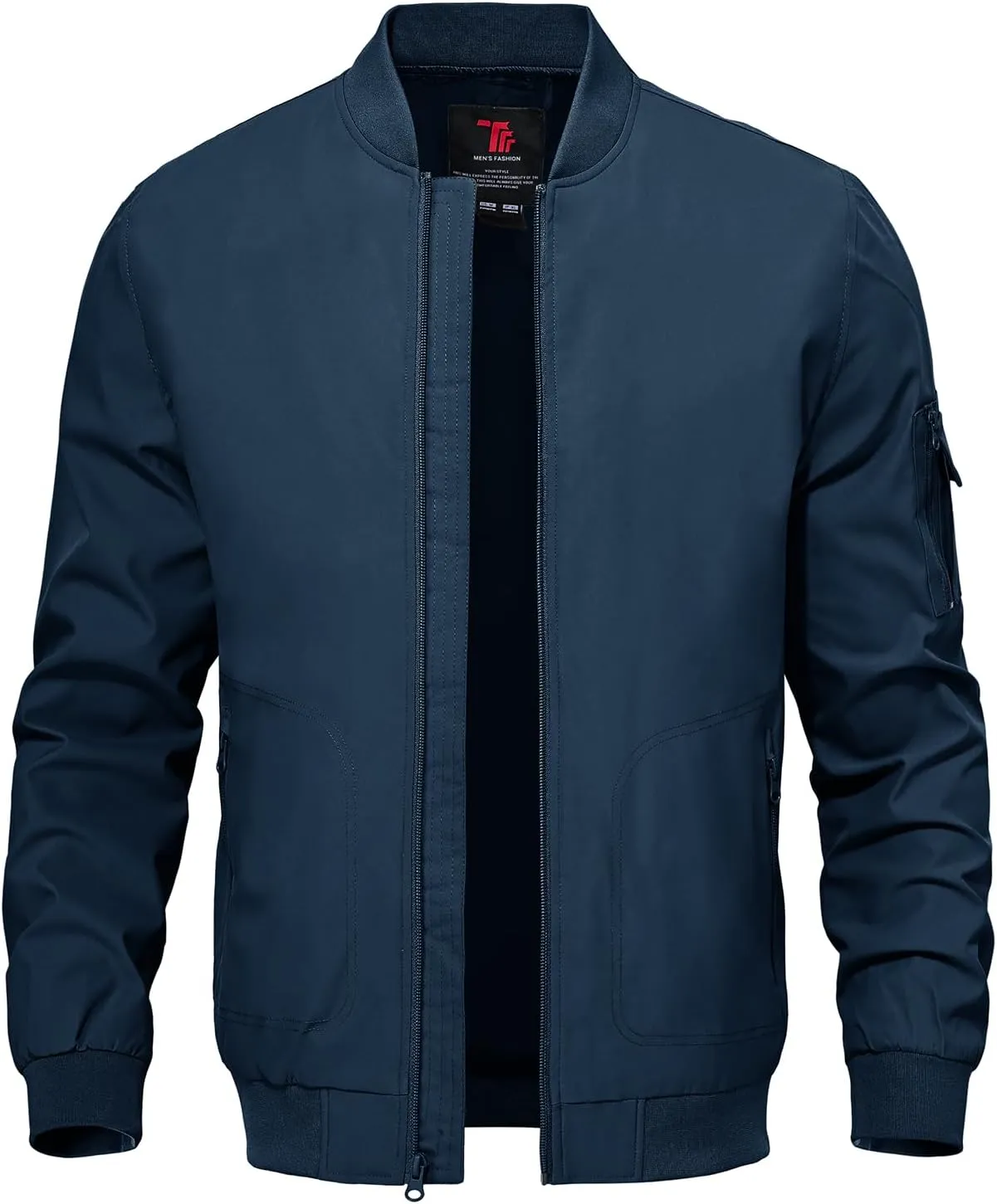 TBMPOY Men's Lightweight Bomber Jackets Light Track Jackets Casual Summer Windbreaker Outdoor Golf Fashion Coat for Men