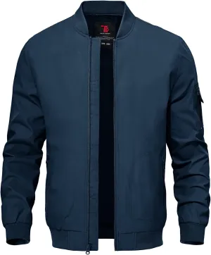 TBMPOY Men's Lightweight Bomber Jackets Light Track Jackets Casual Summer Windbreaker Outdoor Golf Fashion Coat for Men