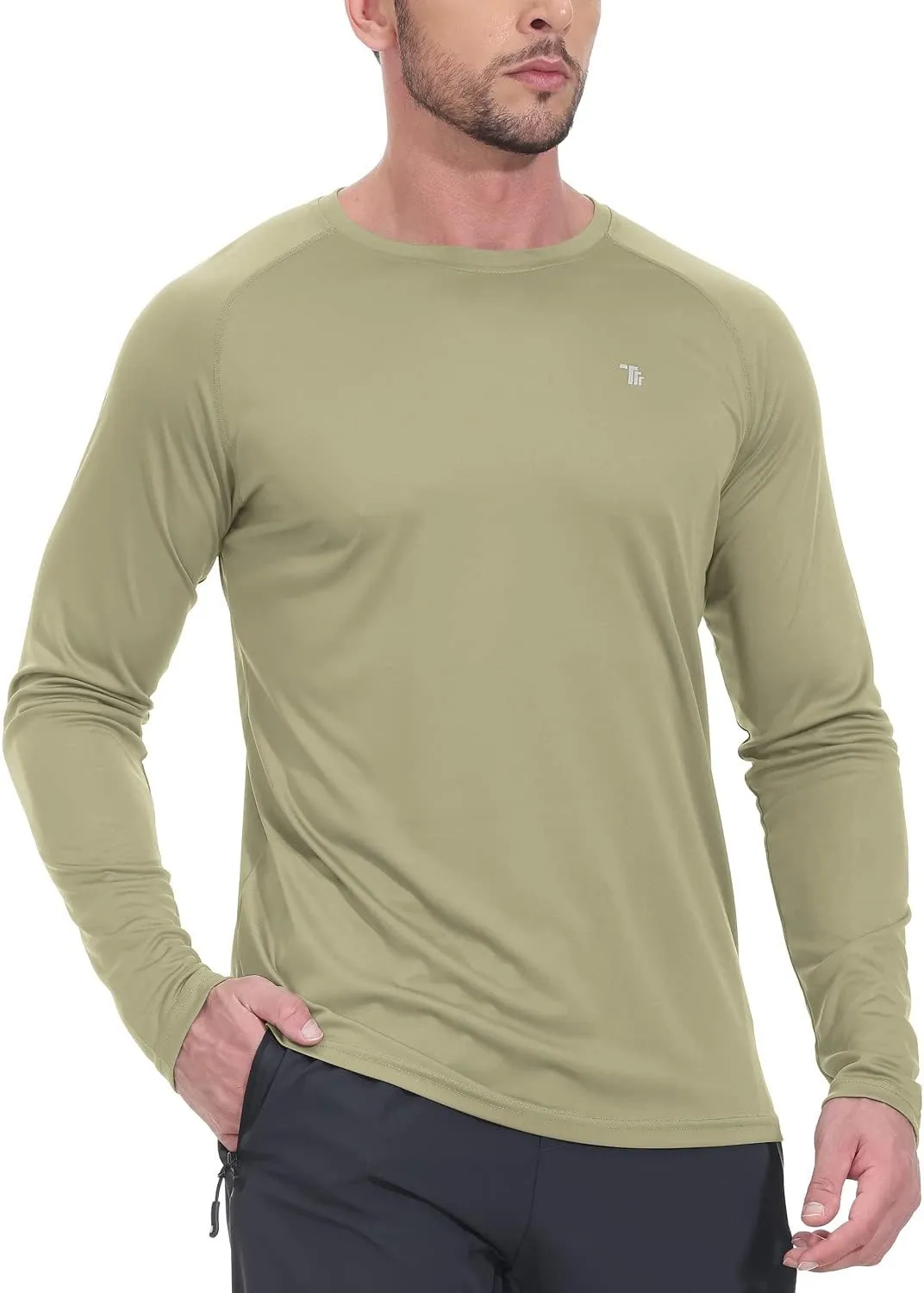 TBMPOY Mens Sun Protection Hiking Shirts Long Sleeve Water UPF 50  SPF UV Shirts Lightweight Fishing Hiking Swimming