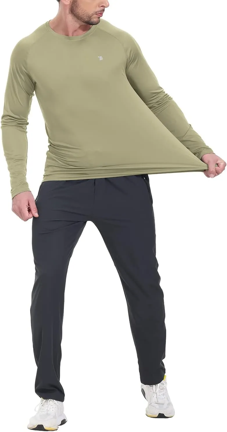 TBMPOY Mens Sun Protection Hiking Shirts Long Sleeve Water UPF 50  SPF UV Shirts Lightweight Fishing Hiking Swimming