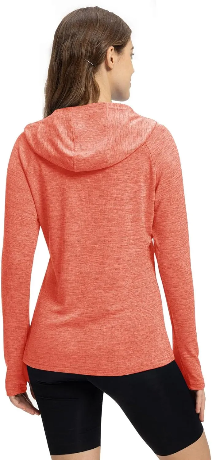 TBMPOY Womens UPF 50  Sun Protection Hoodie Shirt Long Sleeve Fishing Hiking Outdoor UV Shirt Lightweight
