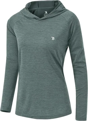 TBMPOY Womens UPF 50  Sun Protection Hoodie Shirt Long Sleeve Fishing Hiking Outdoor UV Shirt Lightweight