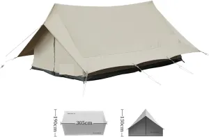 Tent Outdoor Camping Cotton Double Peak Tent Rain-Proof Large Space Breathable Tent (Color : Birch White) (Birch White One Size)