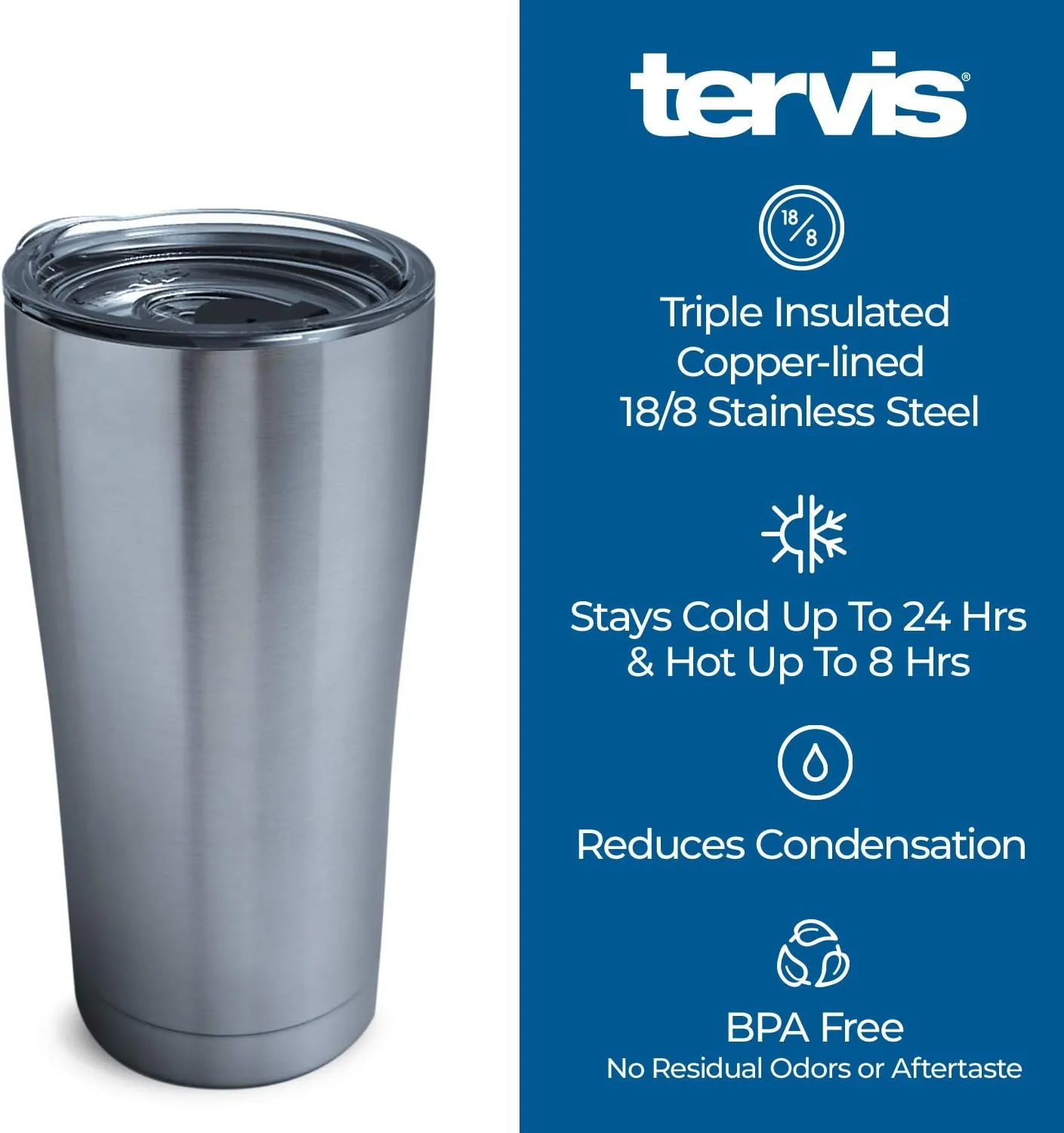 Tervis Inkreel - Evening Tides Triple Walled Insulated Tumbler Travel Cup Keeps Drinks Cold & Hot, 20oz Legacy, Stainless Steel