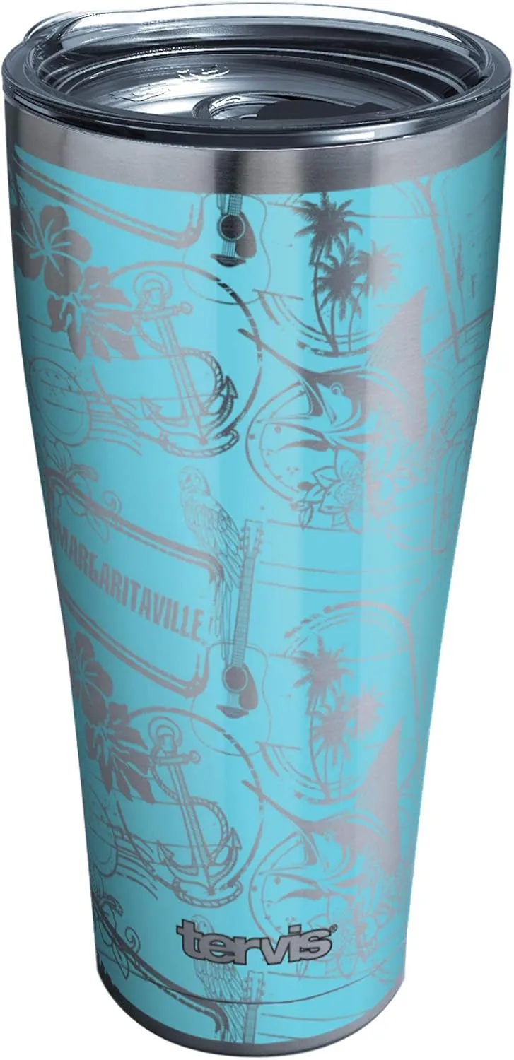 Tervis Margaritaville-Stamp Pattern Insulated Tumbler, 30oz Legacy, Stainless Steel