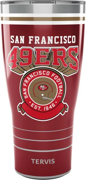 Tervis Traveler NFL San Francisco 49ers - Vintage Triple Walled Insulated Tumbler Travel Cup Keeps Drinks Cold & Hot, 30oz, Stainless Steel