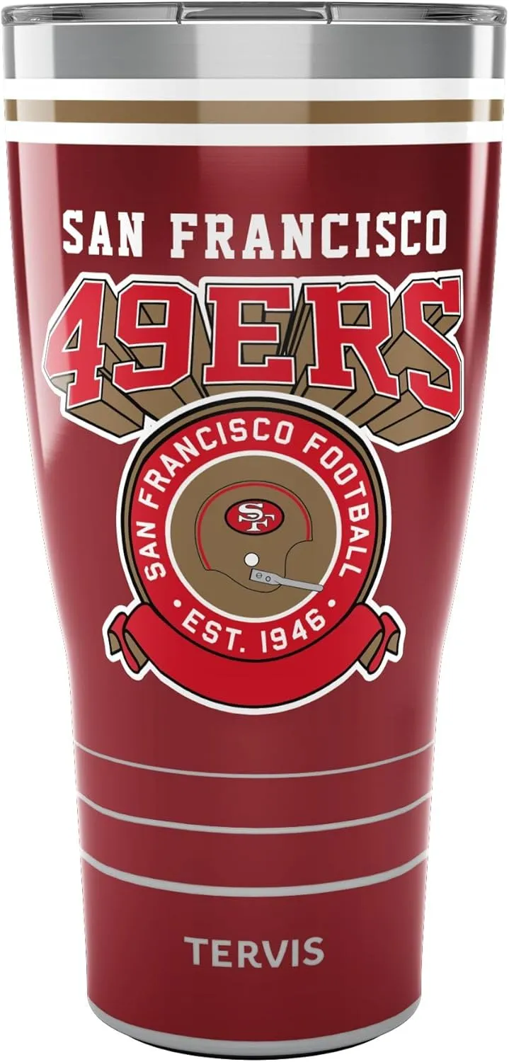 Tervis Traveler NFL San Francisco 49ers - Vintage Triple Walled Insulated Tumbler Travel Cup Keeps Drinks Cold & Hot, 30oz, Stainless Steel