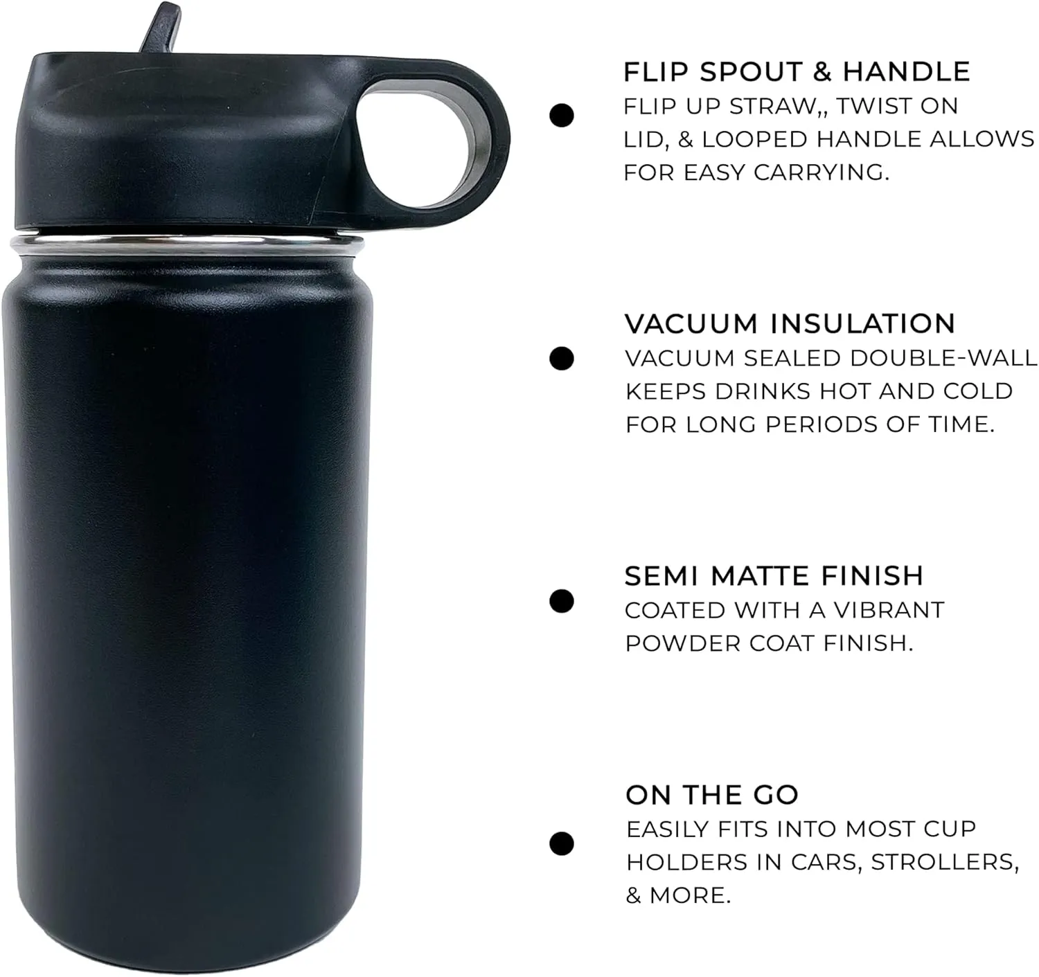 The Crafty Engineer 12 oz Insulated Kids Water Bottle - Green (Flower Theme)