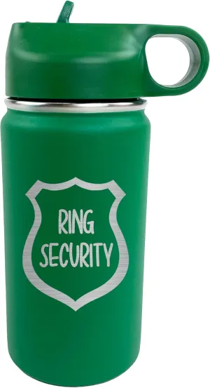 The Crafty Engineer 12 oz Insulated Kids Water Bottle - Green (Flower Theme)