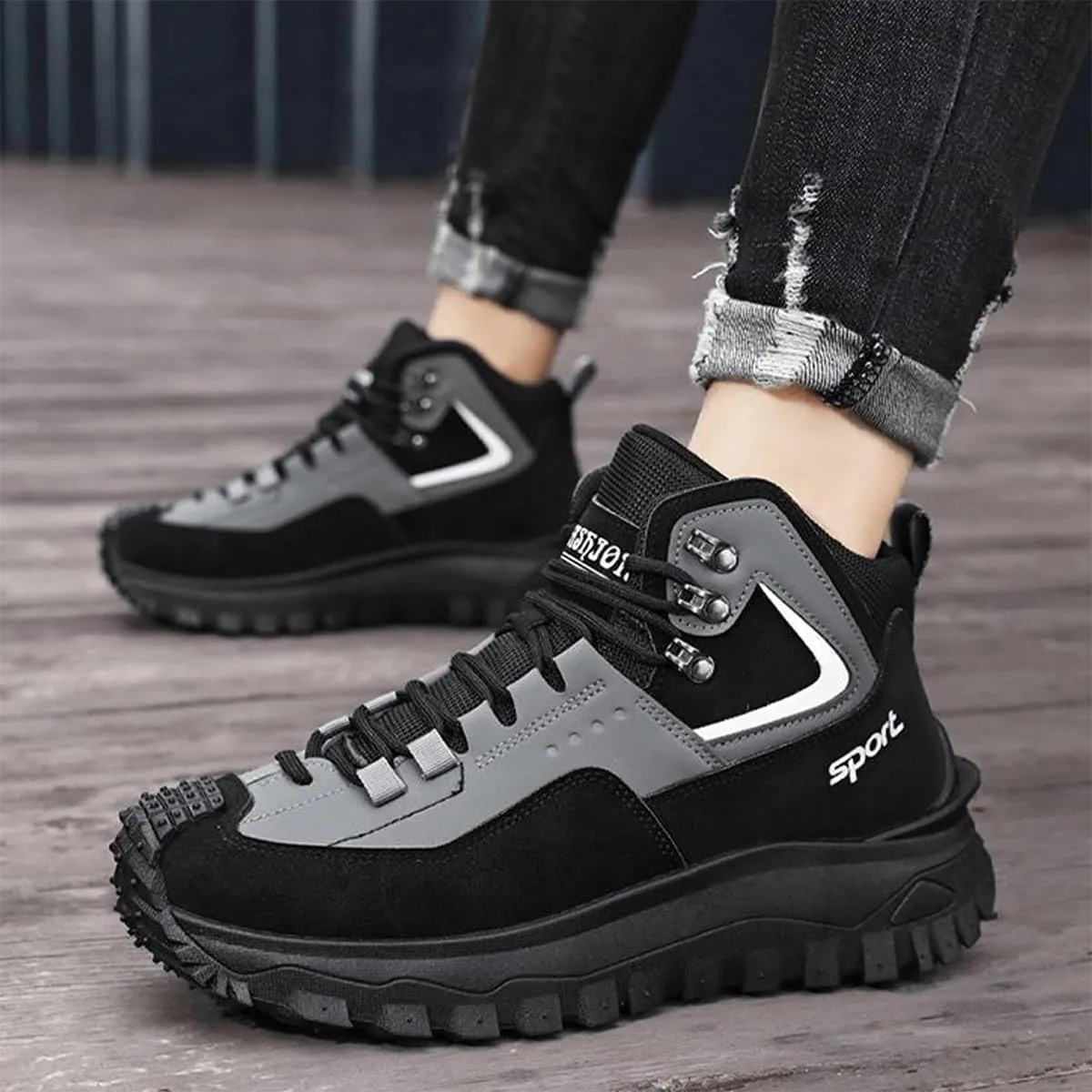 The First Young Shoes Men, Men’s Handmade Premium Leather Slip-On Driving Boots - Arch Support, Non-Slip Sole for Casual