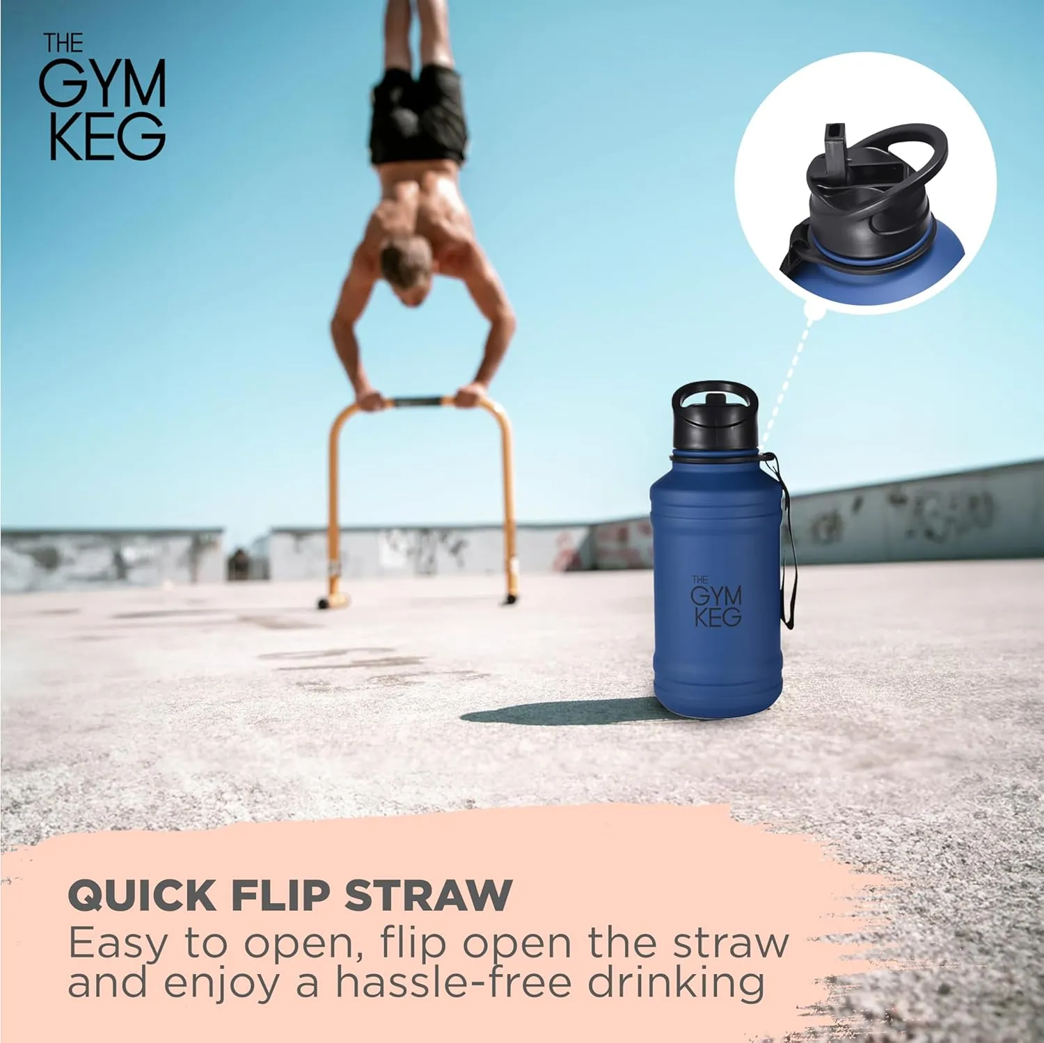 THE GYM KEG Stainless Steel Water Bottle - Leak-Proof, Insulated Beverage Container for Hot and Cold Drinks - Durable, Versatile and Kid-Safe - Keg Stainless Steel Bottle - New