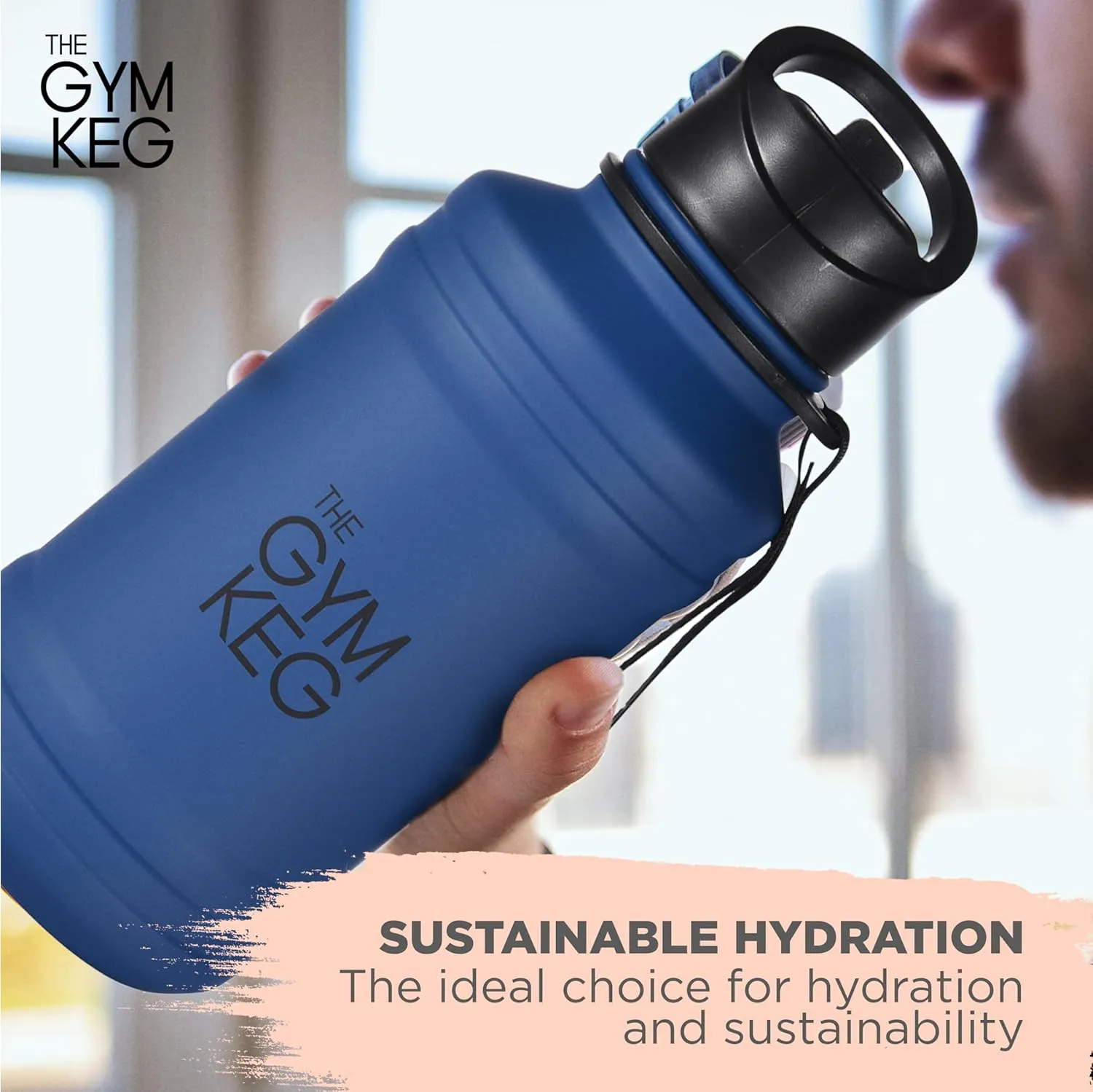 THE GYM KEG Stainless Steel Water Bottle - Leak-Proof, Insulated Beverage Container for Hot and Cold Drinks - Durable, Versatile and Kid-Safe - Keg Stainless Steel Bottle - New