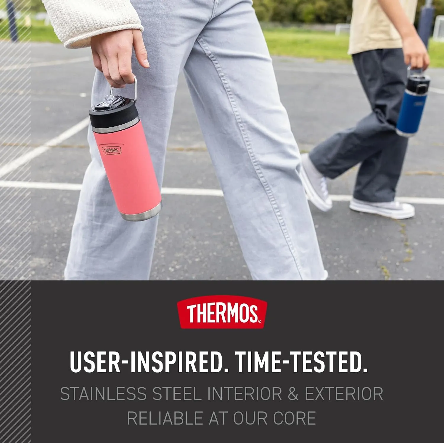 THERMOS ICON SERIES, Insulated Water Bottle with Straw Lid - 18 Ounce, Seafoam - Stainless Steel Vacuum Insulated Water Bottle with Straw Lid