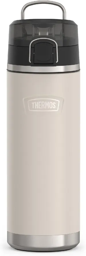 THERMOS ICON SERIES Stainless Steel Water Bottle with Spout - 24 Ounce, Sandstone - Vacuum Insulated Water Bottle with Lid