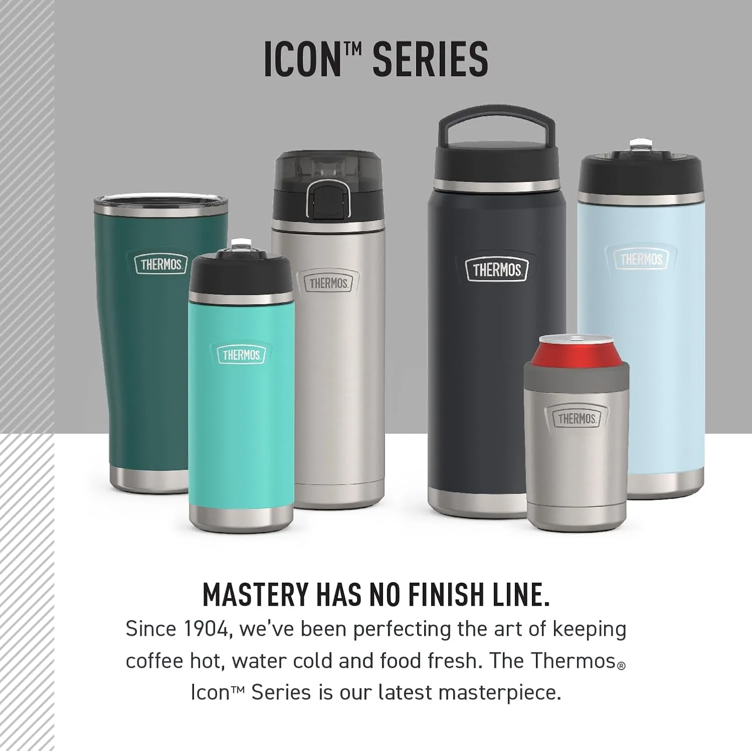 THERMOS ICON SERIES Water Bottle with Screw Top Lid - 40 Ounce, Saddle - Stainless Steel Vacuum Insulated Water Bottle with Lid