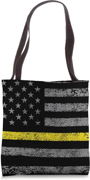 Thin Gold Line Emergency Thin Yellow Line Police Dispatcher Tote Bag