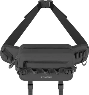 THKFISH Waterproof Waist Pack with Rod Holder, Tackle Bag with Adjustable Strap, Airtight Zipper Closure, Lightweight Sling Bag for Fly Fishing