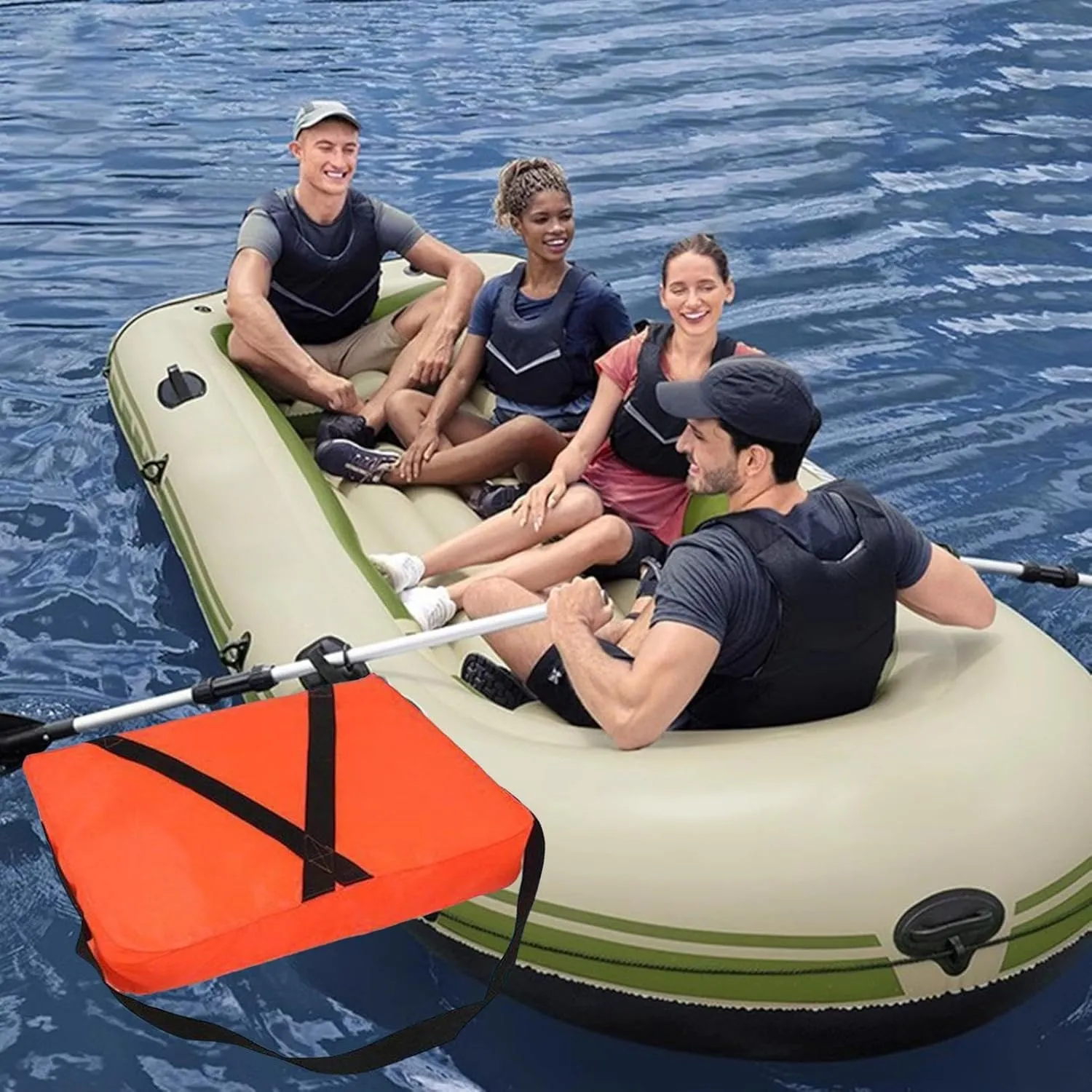 Throwable Flotation Device - High-Buoyancy Boat Cushion with Adjustable Strap, Waterproof Rescue Floatation Device for Boating Swimming Safety