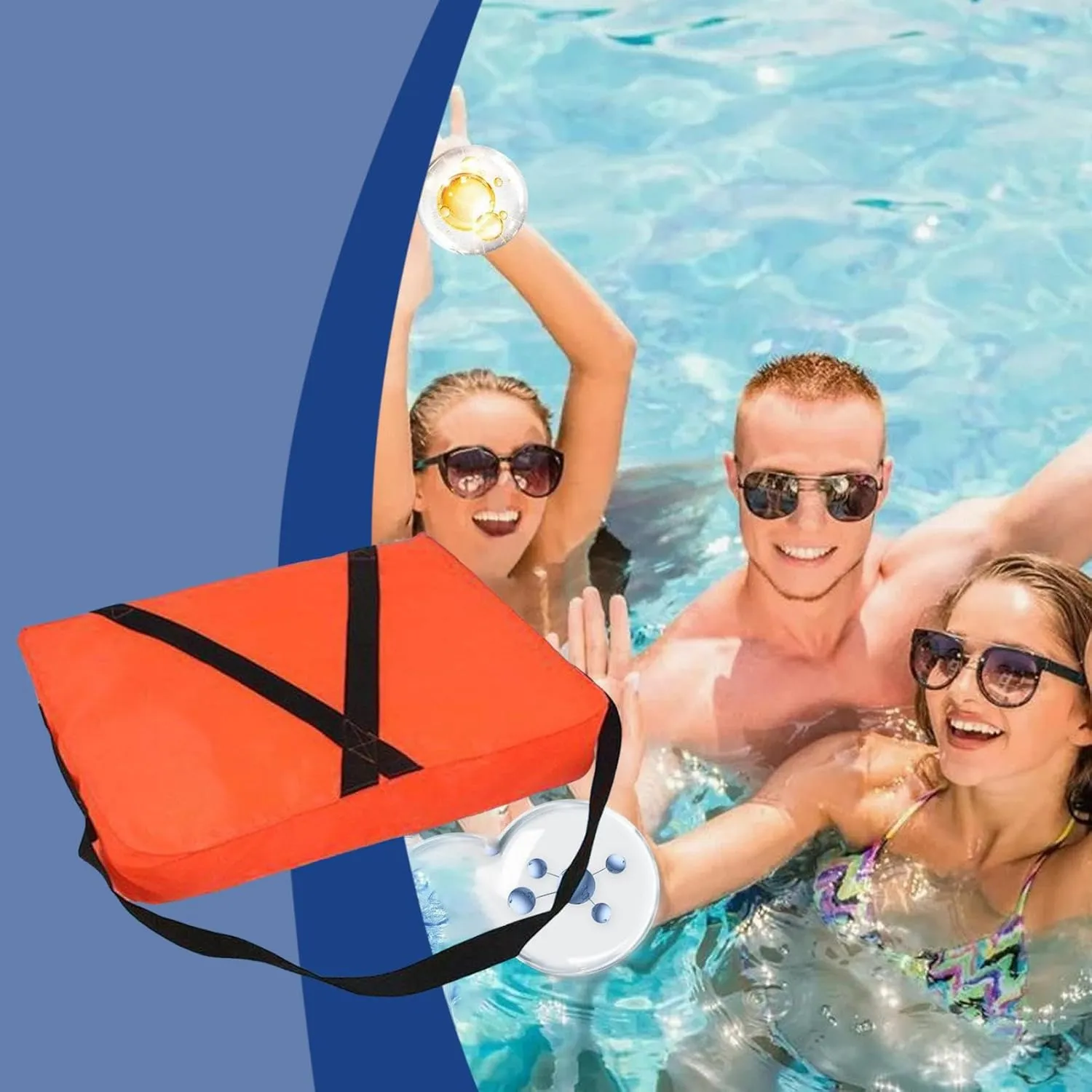 Throwable Flotation Device - High-Buoyancy Boat Cushion with Adjustable Strap, Waterproof Rescue Floatation Device for Boating Swimming Safety