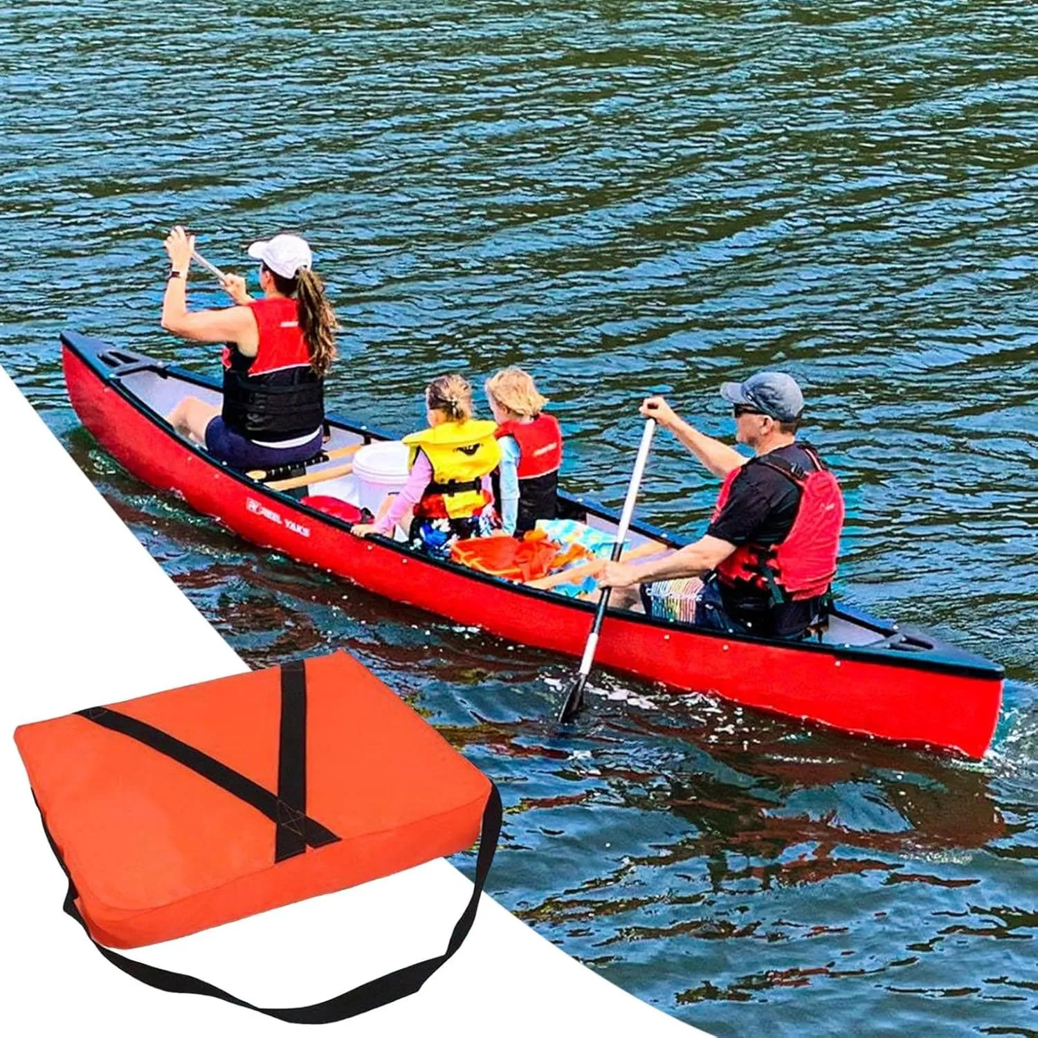 Throwable Flotation Device - High-Buoyancy Boat Cushion with Adjustable Strap, Waterproof Rescue Floatation Device for Boating Swimming Safety