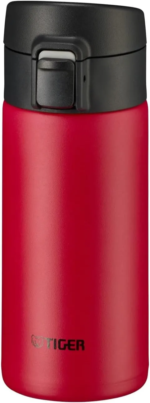 Tiger Thermos Flask MKA-K036RK Tiger Water Bottle, 12.2 fl oz (360 ml), One-touch, Lightweight, Stainless Steel Bottle, Vacuum Insulated, Hot and Cold Retention, Red