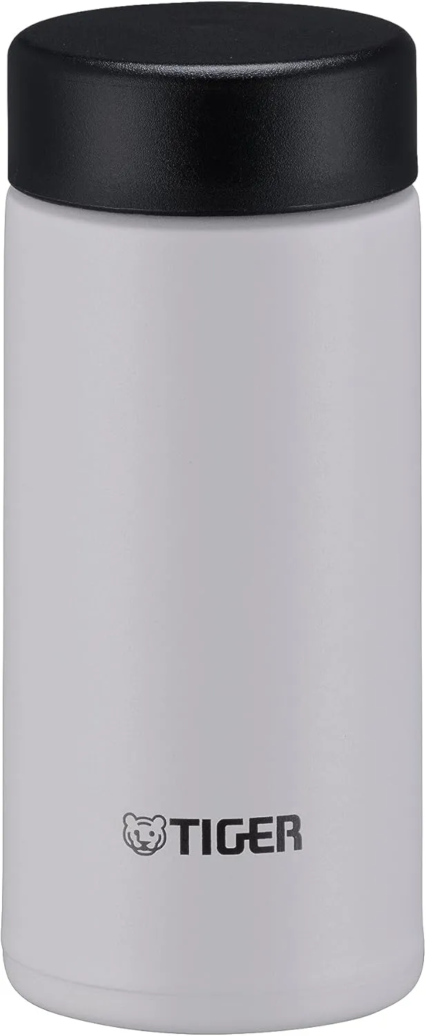 TIGER Water Bottle, 6.8 fl oz (200 ml), White Water Bottle, Screw Stainless Steel Bottle, Lid and Seal are Integrated, Easy Cap, Vacuum Insulated, Mug, Thermal Insulation, Tumbler, Snow White