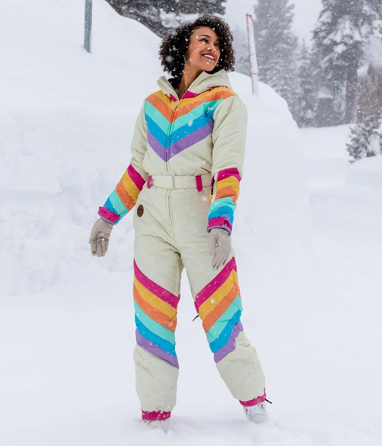Tipsy Elves Snow Suits for Women - Retro Cute Women’s Insulated Ski Suit - Warm Waterproof Winter One Piece Outfit